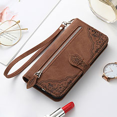 Funda de Cuero Cartera con Soporte Patron de Moda Carcasa S07D para Samsung Galaxy S22 5G Marron