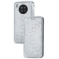 Funda de Cuero Cartera con Soporte Patron de Moda Carcasa S09D para Huawei Honor 50 Lite Plata