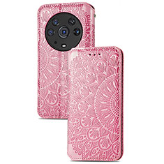 Funda de Cuero Cartera con Soporte Patron de Moda Carcasa S09D para Huawei Honor Magic3 Pro 5G Oro Rosa