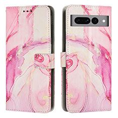 Funda de Cuero Cartera con Soporte Patron de Moda Carcasa Y01X para Google Pixel 7 Pro 5G Rosa