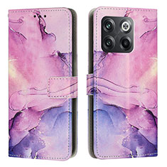 Funda de Cuero Cartera con Soporte Patron de Moda Carcasa Y01X para OnePlus 10T 5G Morado