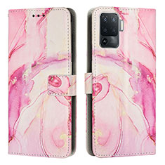 Funda de Cuero Cartera con Soporte Patron de Moda Carcasa Y01X para Oppo A94 4G Rosa