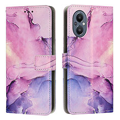 Funda de Cuero Cartera con Soporte Patron de Moda Carcasa Y01X para Oppo F21 Pro 5G Morado