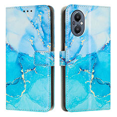 Funda de Cuero Cartera con Soporte Patron de Moda Carcasa Y01X para Oppo Reno7 Z 5G Azul