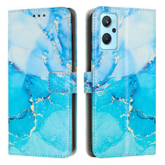 Funda de Cuero Cartera con Soporte Patron de Moda Carcasa Y01X para Realme 10T 5G Azul