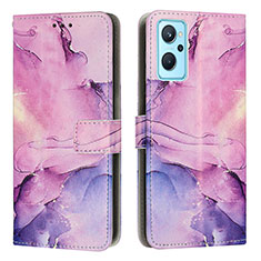 Funda de Cuero Cartera con Soporte Patron de Moda Carcasa Y01X para Realme 10T 5G Morado