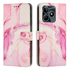 Funda de Cuero Cartera con Soporte Patron de Moda Carcasa Y01X para Realme C51 Rosa