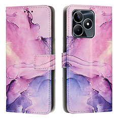 Funda de Cuero Cartera con Soporte Patron de Moda Carcasa Y01X para Realme C53 India Morado