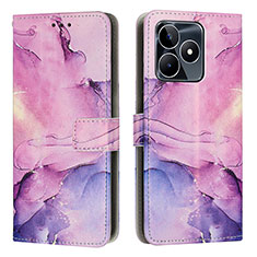 Funda de Cuero Cartera con Soporte Patron de Moda Carcasa Y01X para Realme C53 Morado