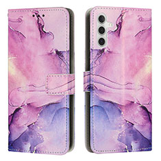 Funda de Cuero Cartera con Soporte Patron de Moda Carcasa Y01X para Samsung Galaxy A13 5G Morado