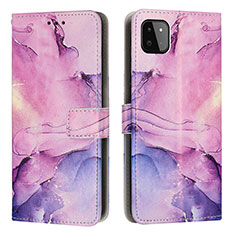 Funda de Cuero Cartera con Soporte Patron de Moda Carcasa Y01X para Samsung Galaxy A22 5G Morado