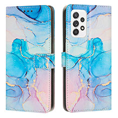 Funda de Cuero Cartera con Soporte Patron de Moda Carcasa Y01X para Samsung Galaxy A23 4G Azul Cielo