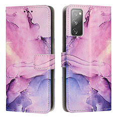 Funda de Cuero Cartera con Soporte Patron de Moda Carcasa Y01X para Samsung Galaxy S20 FE 4G Morado