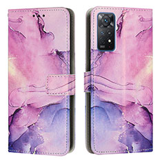 Funda de Cuero Cartera con Soporte Patron de Moda Carcasa Y01X para Xiaomi Redmi Note 11 Pro 4G Morado