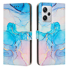 Funda de Cuero Cartera con Soporte Patron de Moda Carcasa Y01X para Xiaomi Redmi Note 12 Pro 5G Azul Cielo