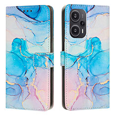 Funda de Cuero Cartera con Soporte Patron de Moda Carcasa Y01X para Xiaomi Redmi Note 12 Turbo 5G Azul Cielo