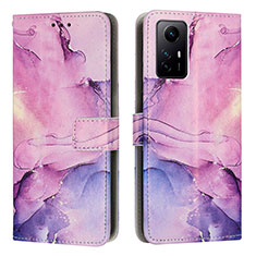 Funda de Cuero Cartera con Soporte Patron de Moda Carcasa Y01X para Xiaomi Redmi Note 12S Morado