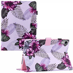 Funda de Cuero Cartera con Soporte Patron de Moda Carcasa Y02B para Apple iPad Mini 6 Morado