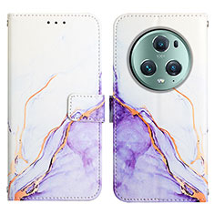 Funda de Cuero Cartera con Soporte Patron de Moda Carcasa Y02B para Huawei Honor Magic5 Pro 5G Morado