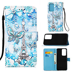 Funda de Cuero Cartera con Soporte Patron de Moda Carcasa Y02B para Samsung Galaxy A13 4G Azul Claro