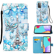 Funda de Cuero Cartera con Soporte Patron de Moda Carcasa Y02B para Samsung Galaxy A52s 5G Azul Claro