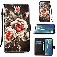 Funda de Cuero Cartera con Soporte Patron de Moda Carcasa Y02B para Samsung Galaxy Note 20 5G Negro