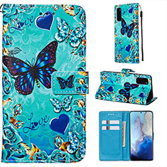 Funda de Cuero Cartera con Soporte Patron de Moda Carcasa Y02B para Samsung Galaxy S20 5G Azul Cielo