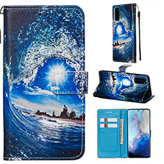 Funda de Cuero Cartera con Soporte Patron de Moda Carcasa Y02B para Samsung Galaxy S20 5G Azul Real