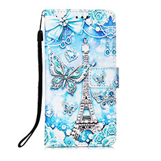 Funda de Cuero Cartera con Soporte Patron de Moda Carcasa Y02B para Xiaomi Mi 10S 5G Azul Claro