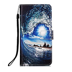 Funda de Cuero Cartera con Soporte Patron de Moda Carcasa Y02B para Xiaomi Poco F3 5G Azul Real