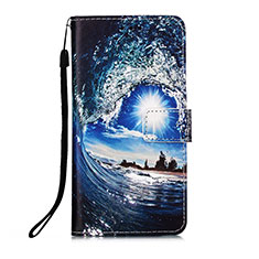 Funda de Cuero Cartera con Soporte Patron de Moda Carcasa Y02B para Xiaomi Poco M2 Pro Azul Real