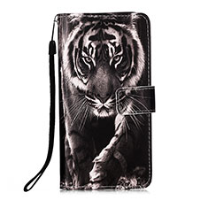 Funda de Cuero Cartera con Soporte Patron de Moda Carcasa Y02B para Xiaomi Redmi 9 Activ Negro