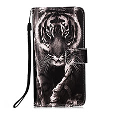 Funda de Cuero Cartera con Soporte Patron de Moda Carcasa Y02B para Xiaomi Redmi Note 10 4G Negro