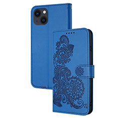 Funda de Cuero Cartera con Soporte Patron de Moda Carcasa Y02X para Apple iPhone 13 Azul