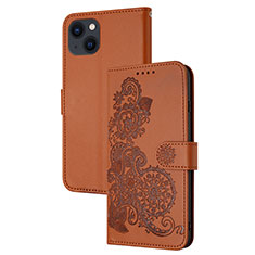 Funda de Cuero Cartera con Soporte Patron de Moda Carcasa Y02X para Apple iPhone 14 Plus Marron