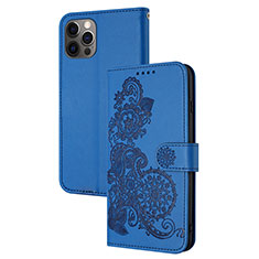 Funda de Cuero Cartera con Soporte Patron de Moda Carcasa Y02X para Apple iPhone 14 Pro Azul