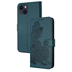 Funda de Cuero Cartera con Soporte Patron de Moda Carcasa Y02X para Apple iPhone 15 Plus Verde