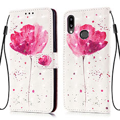 Funda de Cuero Cartera con Soporte Patron de Moda Carcasa Y03B para Samsung Galaxy A10s Rosa