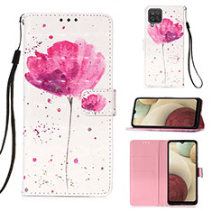 Funda de Cuero Cartera con Soporte Patron de Moda Carcasa Y03B para Samsung Galaxy A12 Rosa