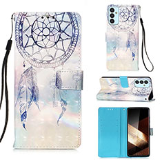 Funda de Cuero Cartera con Soporte Patron de Moda Carcasa Y03B para Samsung Galaxy A15 LTE Azul Claro