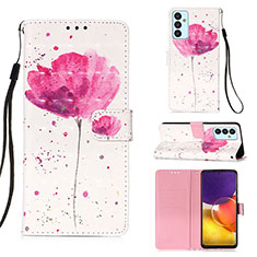 Funda de Cuero Cartera con Soporte Patron de Moda Carcasa Y03B para Samsung Galaxy A24 4G Rosa