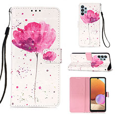 Funda de Cuero Cartera con Soporte Patron de Moda Carcasa Y03B para Samsung Galaxy A32 4G Rosa