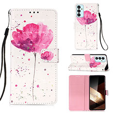 Funda de Cuero Cartera con Soporte Patron de Moda Carcasa Y03B para Samsung Galaxy A35 5G Rosa