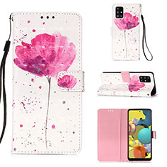 Funda de Cuero Cartera con Soporte Patron de Moda Carcasa Y03B para Samsung Galaxy A51 4G Rosa