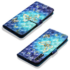 Funda de Cuero Cartera con Soporte Patron de Moda Carcasa Y03B para Samsung Galaxy A70S Azul Cielo