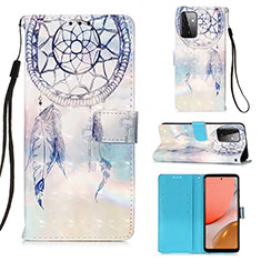 Funda de Cuero Cartera con Soporte Patron de Moda Carcasa Y03B para Samsung Galaxy A72 5G Azul Claro