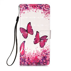 Funda de Cuero Cartera con Soporte Patron de Moda Carcasa Y03B para Samsung Galaxy M02 Rosa Roja