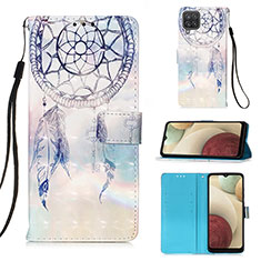 Funda de Cuero Cartera con Soporte Patron de Moda Carcasa Y03B para Samsung Galaxy M12 Azul Claro