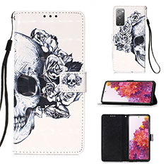 Funda de Cuero Cartera con Soporte Patron de Moda Carcasa Y03B para Samsung Galaxy S20 FE 4G Negro