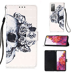 Funda de Cuero Cartera con Soporte Patron de Moda Carcasa Y03B para Samsung Galaxy S20 FE 5G Negro